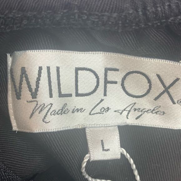 Wildfox Black Couture Harlow Off the Shoulder Wide Leg Jumpsuit [Size L] - Picture 4 of 6